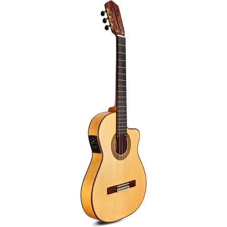 Cordoba FCWE Flamenca Thin Body Cutaway, All Solid Woods Acoustic-Electric Nylon String Guitar, Espana Series, with Humidified Hardshell Case