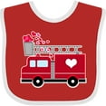 thumbnail image 3 of Inktastic Valentine's Day Red Firetruck with Pink Hearts Boys or Girls Baby Bib, 3 of 4