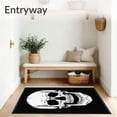 thumbnail image 3 of ODIKA 4'x6' Machine Washable Non-Slip Area Rug, Spooky Skeleton Welcome Doormat With Haunting Face High Traffic Rug, Black, 620205, 3 of 7