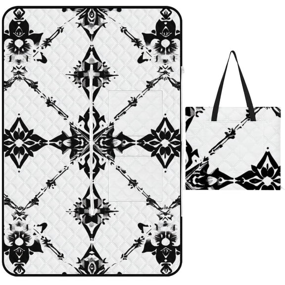 Bohemian Pattern Waterproof Picnic Blanket with Foldable Zipper, Suitable for Outdoor Use, Suitable for Travel, Camping, Beaches, Parks, Grasslands, Picnic Blanket Accessories