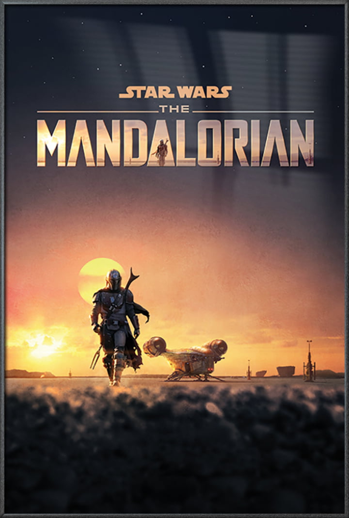 Oranje beschaving Onbekwaamheid Star Wars: The Mandalorian - Framed TV Show Poster (Season 1 - Key Art)  (Size: 24" X 36") (Brushed Champagne Aluminum Frame) - Walmart.com