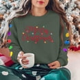 thumbnail image 2 of lulshou Sweatshirt for Women Christmas "Merry Christmas" Print Sweatshirt Fleece Crewneck Pullover Cozy Long Sleeve Casual Top, L, 2 of 9