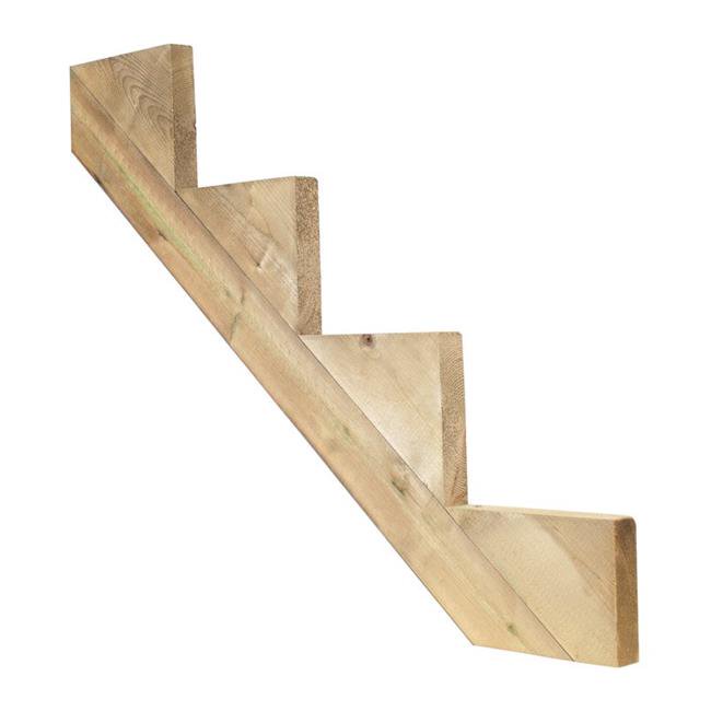 Rona 6715627 1 x 11 in. Unfinished Laminated Wood 4 Step Stringer