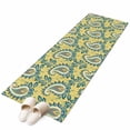 thumbnail image 2 of 2'x6' Rug Runners for Hallways Kitchen, Yellow Teal Boho Botanical Non Slip Entryway Beside Floor Carpet Runner, Southwestern Leaves Ethnic Tribal Laundry Room Bedroom Throw Rugs Mat for Family Pet, 2 of 8