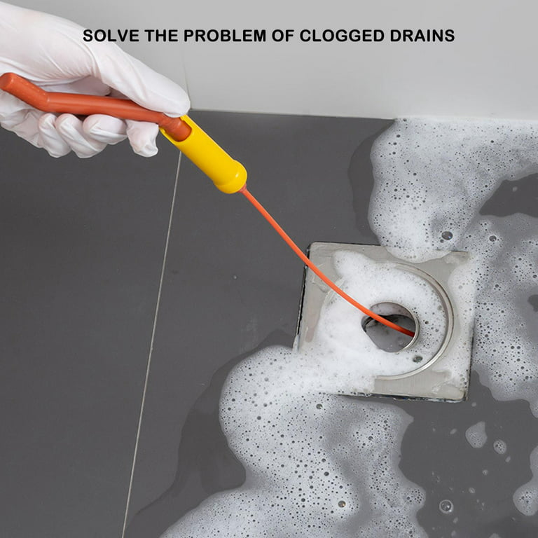 Flexisnake Drain Weasel Sink Snake Cleaner Drain Hair Cleaner Drain Facility Remover Drainage Tool Rotating Clog Handle Z7i6