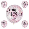 thumbnail image 2 of 10 globos de látex de 12 pulgadas, globos de corona transparentes impresos para cumpleaños (oro rosa 18), 2 of 7