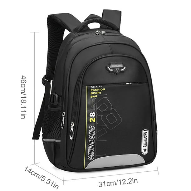 Nobrand Kids Backpack Ergonomic Breathable Big Capacity Student Book Bag School Backpack Black