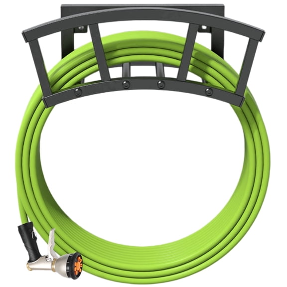 OLV Garden Hose Wall Holder,Outdoor Heavy Duty Metal Hanger,Holds 125ft/95lb Water Pipe,Sturdy Detachable Hose Storage Organizer Reel Rack