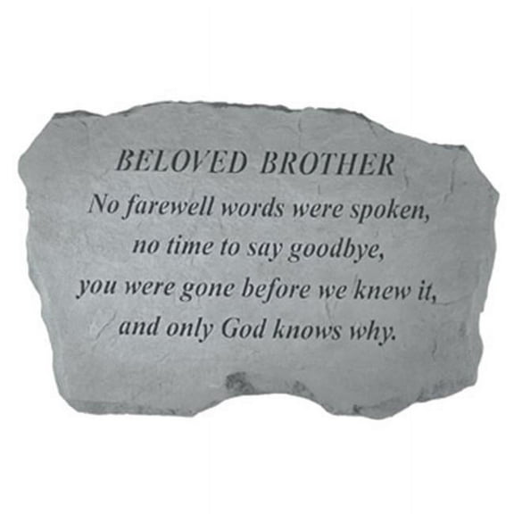Kay Berry- Inc.  Beloved Brother-No Farewell Words Were Spoken - Memorial - 16 Inches x 10.5 Inches x 1.5 Inches