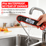 KOYMISKU Digital Meat Thermometer, 0.3 Sec Instant Read Waterproof Food Thermometer with 180°Auto-Rotating Backlit Display for BBQ, Candy, Liquids