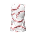 thumbnail image 5 of Wukai Baseballs Print &nbsp;Women's Workout Tank Top Mesh Yoga Shirts Athletic Running Tank Tops Athletic Gym Shirts - X-Large, 5 of 8