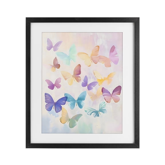 Stupell Industries Contemporary Pastel Butterfly Dreams Black Framed Print Under Glass, 13 x 16, by The Prints Vibe