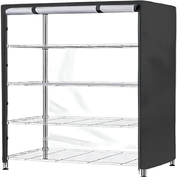 LAMIRO Waterproof Shelf Cover,Heavy Duty Dustproof Storage Wire Rack Covers,Outdoor Shelving Covers for Shelves with 36x18x72 in