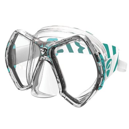 Mask Clear Scuba Dive - Oceanic Aeris Cyanea Silicone Scuba Diving Mask - Clear Frame - Sea Foam Accent