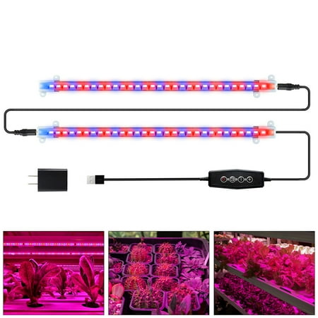 

Rosnek LED Grow Light Strips Red Blue Full Spectrum Grow Light Bars Dimmable Phyto Grow Light for Hydroponic Greenhouse Flowers Veg Growth 1/2Pcs