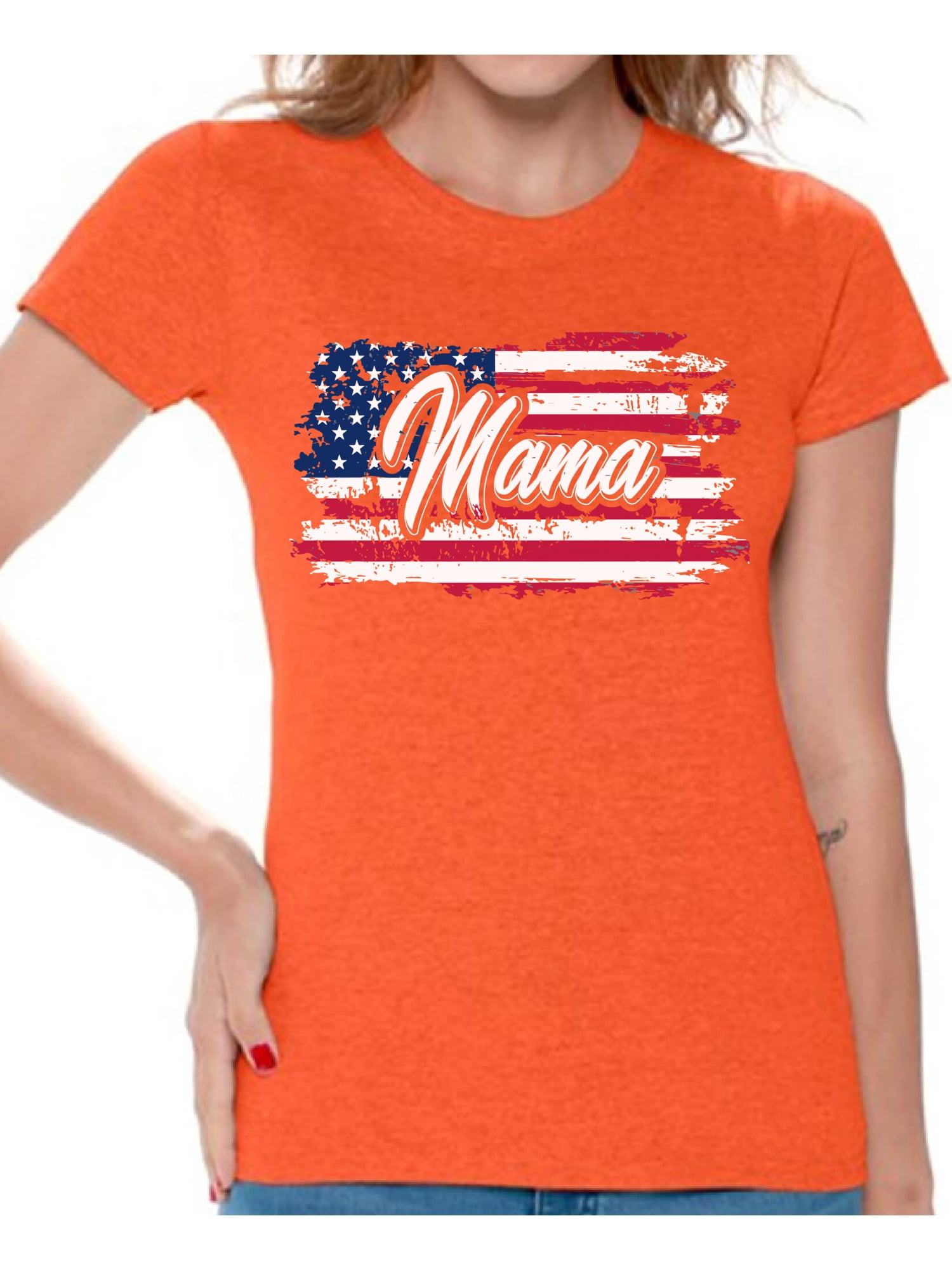 Independence Day American Flag 4th of July Shirt Celebration Fourth Of July T-Shirt All American Mama American Flag Patriotic Shirt