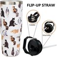 thumbnail image 3 of 30oz Cat Tumbler with Handle and Straw, Stainless Steel Vacuum Insulated Flip Straw 30 oz Coffee Tumbler, Spill Proof Travel Mug, Cat Decor Gifts for Women, 3 of 6