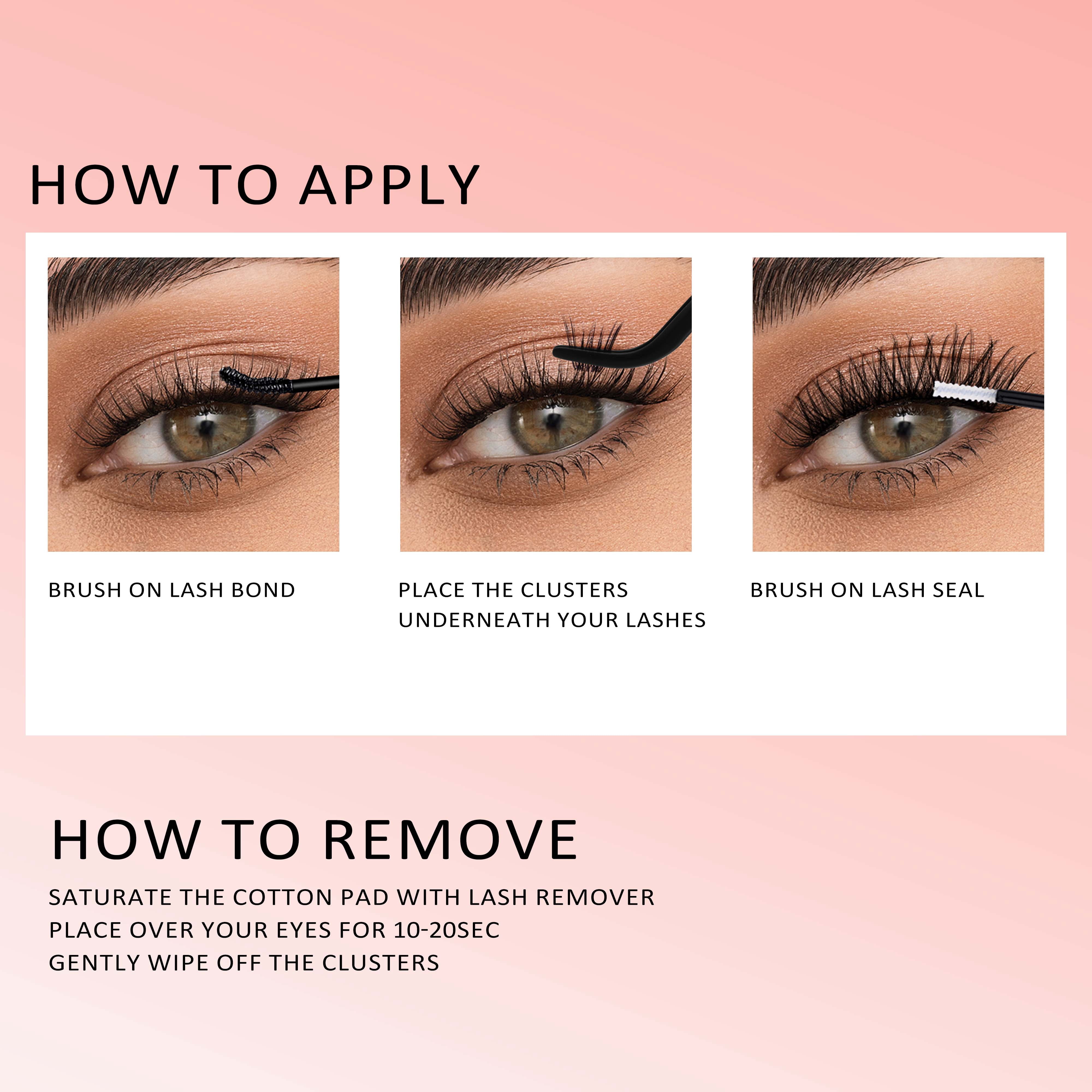 Veyesbeauty DIY BOLDeye Cluster Lashes Extension Individual Lash Soft Natural Eyelashes Makeup Lash Extension Beginners