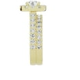 thumbnail image 5 of Unique Moments 3 Ctw Lab Grown Round Halo Diamond Engagement Matching Wedding Ring Set 14K Yellow Gold, 5 of 6