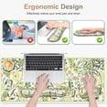 thumbnail image 3 of 4 in 1 Large Mouse Pad, Keyboard Wrist Rest Set, Ergonomic Mouse Pad with Wrist Support, Desk Mat with Stitched Edges Extended Desk Pad Waterproof Desk Mat for Home Office Game I Green Flower Plants, 3 of 15