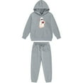 thumbnail image 5 of Piuwrlz Hood Sweatsuits Sets 2pcs Kid Girls Jogger Set Hoodies and Sweatpants Gray Size 8 Years, 5 of 6
