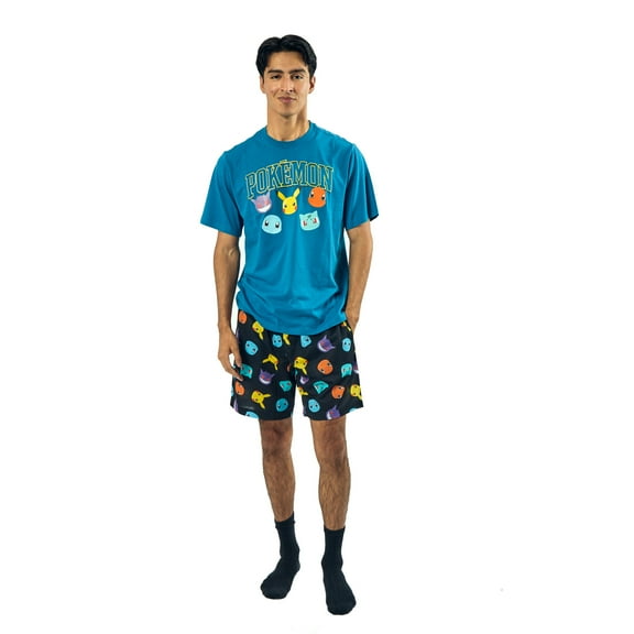 Pokemon Men's Short-Sleeve Tee and Sleep Shorts Set-Medium