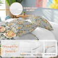 thumbnail image 3 of Yellow Rose Bedding 3 Piece Duvet Cover Set Twin Size, Vintage Country Botanical Floral Vines Soft Microfiber Comforter Cover with Zipper Closure & Pillowcases, Wrinkle & FadeResistant Quilt Cover, 3 of 9