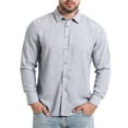 thumbnail image 6 of LODIENY Men's Stretch Wrinkle Free Dress Shirt Long Sleeve Collared Button Down Shirts Regular Fit Wedding Work Blouses Gray XXL, 6 of 7