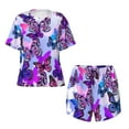 thumbnail image 4 of Picia Flying Butterflies Pajamas Sets for Women Soft Short-Sleeved Pjs with Lounge Shorts Two Piece Sleepwear-Medium, 4 of 9