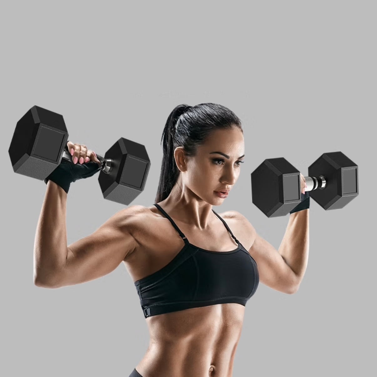 Hex Dumbbell Set with Rack - 350 lbs Total, 10-50 lbs Rubber Coated Hand Weights for Home Gym, Strength Training Fitness Equipment for Men & Women, Non-Roll Design