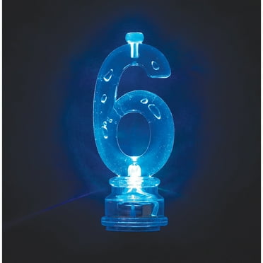 Multicolor Number 6 Flashing Birthday Candle Holder and Candles Set, 5 Pieces, by Way To Celebrate