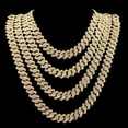 thumbnail image 2 of Hip Hop 5A+ Bling Cuban Link Chain Iced Out Exquisite Necklace For Men Father Day Jewelry to Husband Fashion Gift Rhinestone, 2 of 6