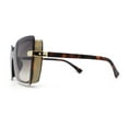 thumbnail image 3 of Womens Glitter Sparkling Shield Rimless Square Butterfly Sunglasses Tortoise Gold Brown, 3 of 4