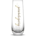 thumbnail image 2 of PYYNA-Bridesmaid Stemless Champagne Flutes, 10oz Bride Wine Glasses for Bachelorette Party Weddings(Bridesmaid), 2 of 3