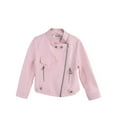 thumbnail image 5 of Odeerbi Toddler Winter Coat Kids Girls Outerwear Jackets Baby Outfits Spring Autumn Faux Leather Lapel Jacket Zipper Coat Pink, 5 of 5