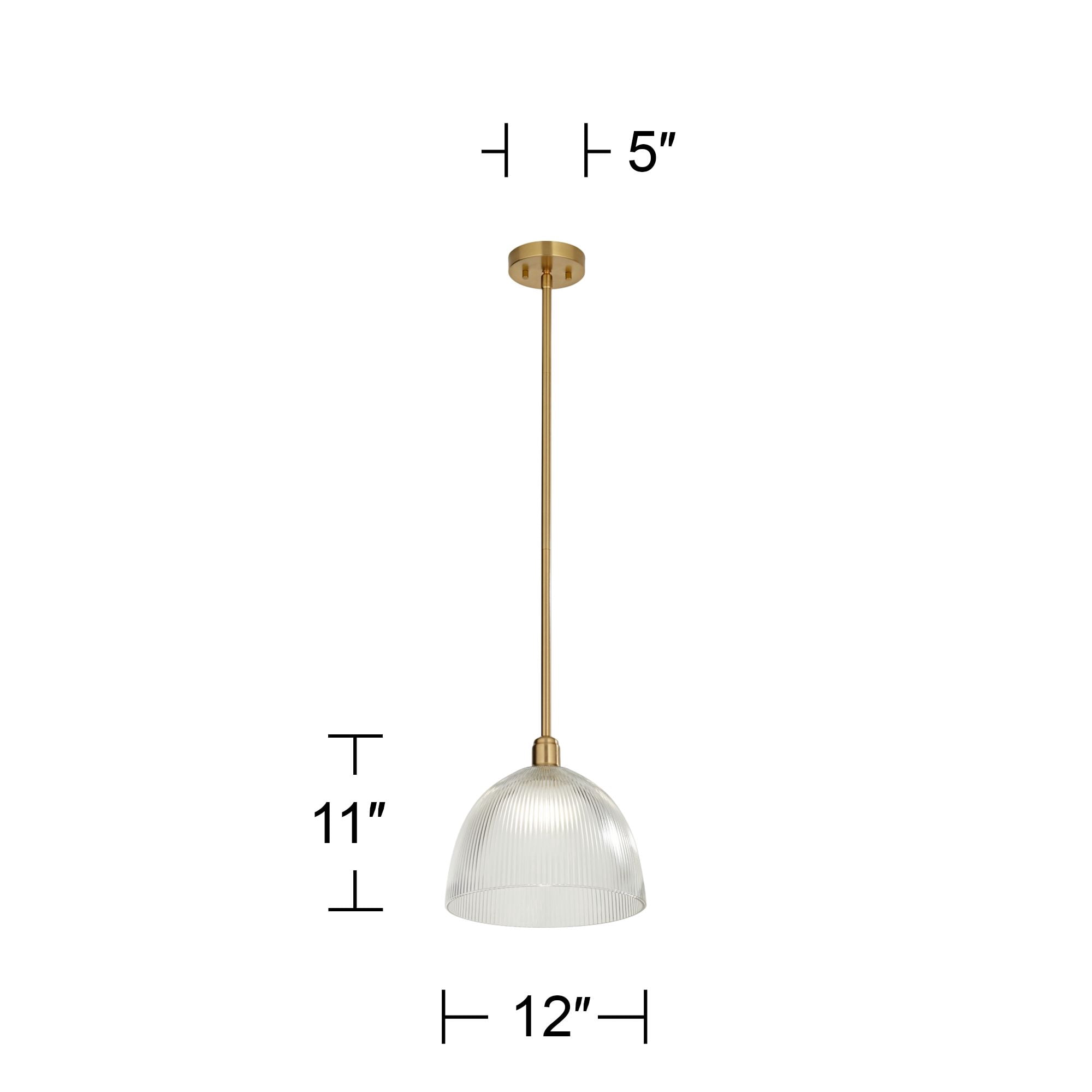 360 Lighting Williams 12" Modern Pendant Ceiling Light Fixture Dining Room Over Table Kitchen Island Dome Antique Brass Mini