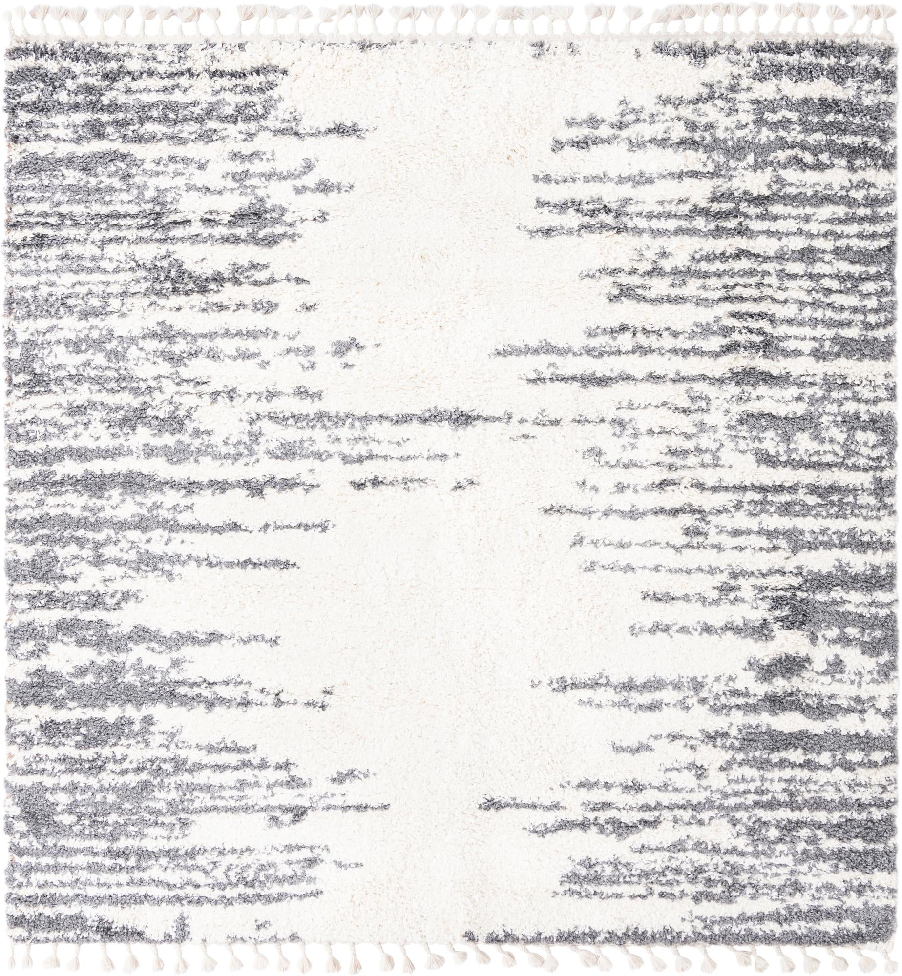 Serenity Shag Collection Rug 8 Ft Square White Shag Rug