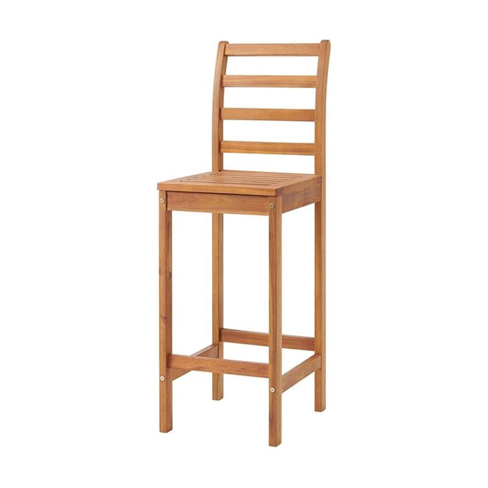 Alaterre Furniture Brandon Acacia Wood Outdoor Bar Height Bistro Set - Set of 3, Natural