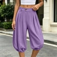 thumbnail image 6 of Vhkiploz Summer Board Shorts for Women's Pleated Everyday Bermuda Shorts Solid Color Beachwear Elastic Hem Wide Leg Running Shorts, 6 of 9