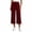 Wine, variant on Capri Pants Women Soft Wide Leg Capris Stretch High Waisted Casual Cropped Yoga Dress Pant with Pockets