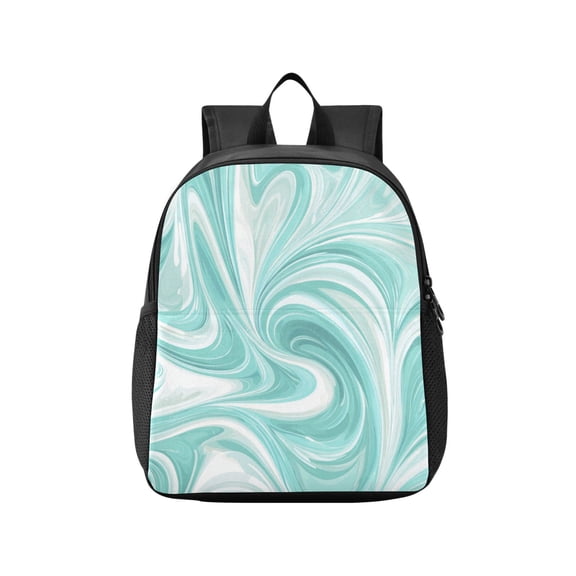 Toddler Backpack Light Green Flowing Swirls Waterproof Lightweight Backpack Casual Mini Daypack for Daycare & Travel