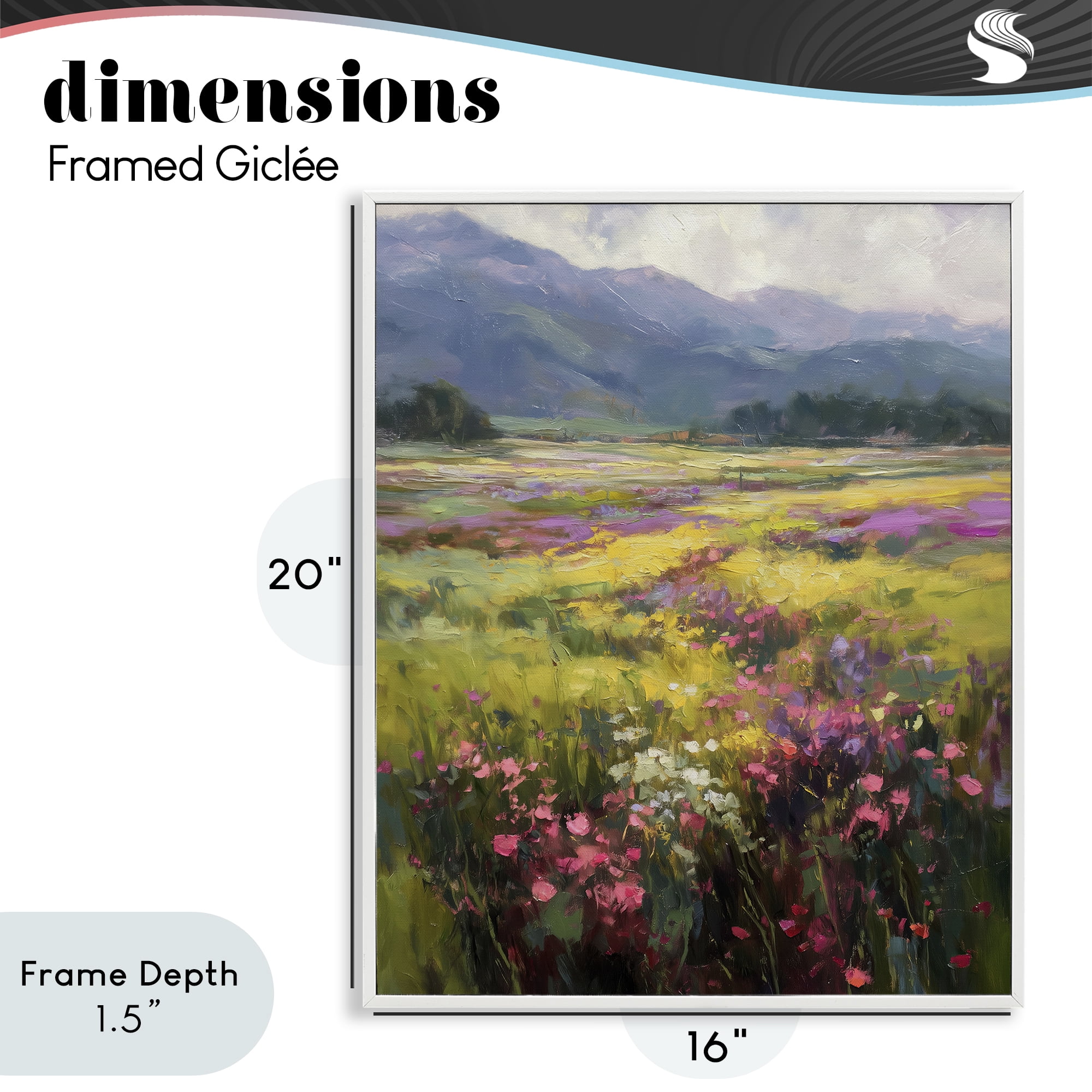 Stupell Industries Vast Horizon Of Flowers White Framed Giclee Art, design by Svetlana Aleynikova