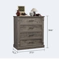 thumbnail image 5 of EastVita 4 Drawer Dresser for Bedroom Farmhouse Tall Chest of Drawers with Metal Handles Rustic Wooden Dresser for Living Room Hallway-Grey, 5 of 7