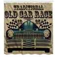 thumbnail image 3 of Ambesonne Cars Shower Curtain, Traditional Old Race Car, 69"Wx70"L, Sand Brown Black Blue, 3 of 3