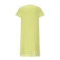 thumbnail image 4 of CHOK Robe Midi Femme Ample Coton Lin Bleu Clair Robe t-Shirt Été Décontractée Manches Courtes Robe d'Été, 4 of 5