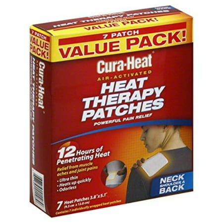 Cura-Heat Heat Therapy Patches, Air Activated, Neck Shoulder & Back, Value Pack 7 heat patches, Heat Therapy Patches, Air Activated, Neck Shoulder & Back,.., By Cura