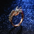thumbnail image 6 of ZOUBAOQ Fashion Dragon Open Plated Rose Gold Crystal Rings Engagement Jewelry Gift Dragon Anniversary Rings Gothic O2N9 Women, 6 of 9
