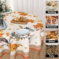 thumbnail image 5 of Fall Tablecloth Round 60 Inch Autumn Leaf Outdoor Table Cloth Yellow Flower and Birds Tablecloth Washable Harvest Thanksgiving Table Cover Decorative for Home Kitchen Dining Indoor Party Picnic, 5 of 6