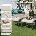 thumbnail image 4 of HOMREST Metal Outdoor Ottoman, 2-Piece Aluminum Footstool w/Removable Cushion, Multipurpose Footrest Stool Additional Seating, Set of 2 Outdoor Ottomans for Patio Deck (Beige), 4 of 6
