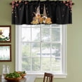 thumbnail image 3 of Black Thanksgiving Gnomes Curtain Valances for Windows, Kitchen Valance Window Treatments Panel 2 Pack, Fall Pumpkin Maple Leaf Rod Pocket Short Curtains for Bathroom Bedroom 42 x 12 Inch, 3 of 8